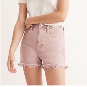 MADEWELL high rise pale pink SHORTS size 4/27💕